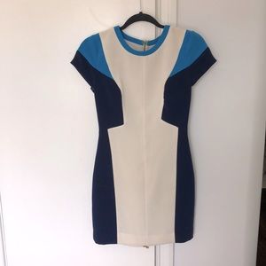 Club Monaco colour block dress blue and white size 0